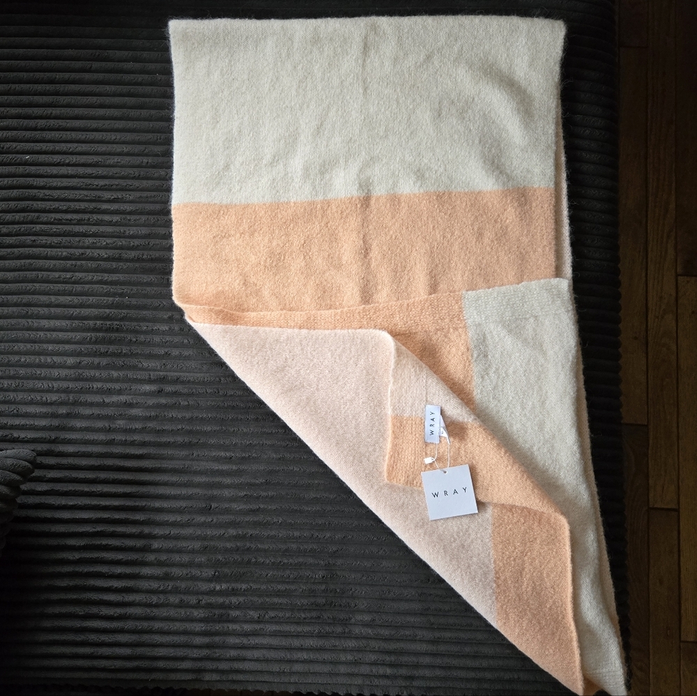 WRAY Cream and Peach Alpaca Scarf
